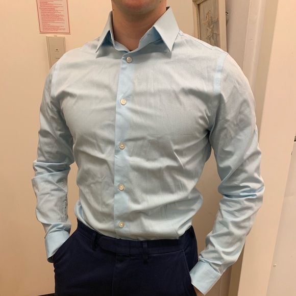 Express Mens Buttoned Down Dress Shirt 